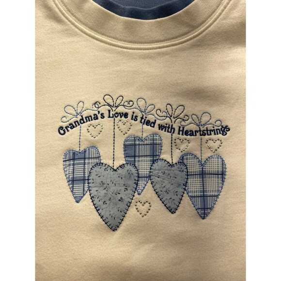 Vintage Grandmas Love Is Tied With Heartstrings Sweatshirt Large #7166 - Picture 3 of 9